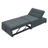 4-in-1 Sofa Bed, Chair Bed, Multi-Function Folding Ottoman Bed with Storage Pocket and USB Port for Small Room Apartment,Living Room,Bedroom,Hallway