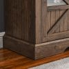 60 Inch Electric Fireplace Entertainment Center With Door Sensor-Reclaimed Barnwood Color