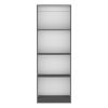 Home Bookcase with 4-Shelf Modern Display Unit for Books and Decor -Matt Gray / White -Office