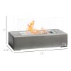 Tabletop Fireplace, 13" Concrete Alcohol Fireplace with Stainless Steel Lid for Indoor and Outdoor, 0.04 Gal Max 195 Sq. Ft., Light Grey