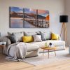 3 Panels Framed Jetty & Lake Canvas Wall Art Decor,3 Pieces Mordern Canvas Decoration Painting for Office,Dining room,Living room