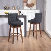 COOLMORE Bar Stools Set of 2 Counter Height Chairs with Footrest for Kitchen