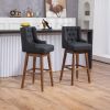 COOLMORE Bar Stools Set of 2 Counter Height Chairs with Footrest for Kitchen