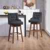 COOLMORE Bar Stools Set of 2 Counter Height Chairs with Footrest for Kitchen