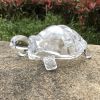 1pc Crystal Turtle Figurine, Miniature Tortoise Statue, Chinese Lucky Feng Shui Ornament For Home Office Desk Decoration Accessories Wedding