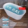 55 Inch Acrylic Freestanding Bathtub Contemporary Soaking White Tub with Overflow and Pop-up Drain Gloss White