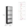 Home Bookcase with 4-Shelf Modern Display Unit for Books and Decor -Matt Gray / White -Office