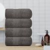 4 Pack Resort Collection Soft Bath Towels 28x55 in Luxury Hotel Plush & Absorbent Cotton Bath Towel Large Charcoal