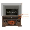 60 Inch Electric Fireplace Entertainment Center With Door Sensor-Reclaimed Barnwood Color