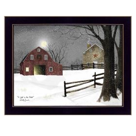 Trendy Decor 4U "Light in the Stable" Framed Wall Art, Modern Home Decor Framed Print for Living Room (Color: As pic)