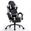 Video Game Chairs for Adults, PU Leather Gaming Chair with Footrest, 360¬∞Swivel Adjustable Lumbar Pillow Gamer Chair