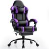 Video Game Chairs for Adults, PU Leather Gaming Chair with Footrest, 360¬∞Swivel Adjustable Lumbar Pillow Gamer Chair