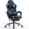 Video Game Chairs for Adults, PU Leather Gaming Chair with Footrest, 360¬∞Swivel Adjustable Lumbar Pillow Gamer Chair