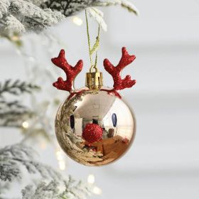 2pcs Elk Christmas Balls Ornaments Xmas Tree Hanging Bauble Pendant Christmas Decorations for Home New Year Party Navidad 2024 (Varient: 2 pcs C)