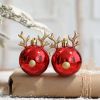 2pcs Elk Christmas Balls Ornaments Xmas Tree Hanging Bauble Pendant Christmas Decorations for Home New Year Party Navidad 2024