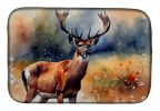 Deer Dish Drying Mat Absorbent Dish Drying Mat Pad for Kitchen Counter Dish Drainer Mat for Countertop, 14 x 21", Multicolor