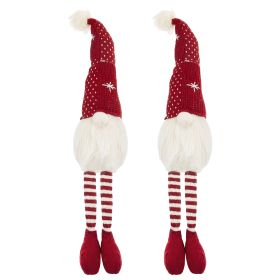 Christmas Gnomes Decorations, Christmas Table Home Ornaments for Holiday Party Gifts (Color: White+Red, Material: Polyester)