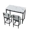 Kitchen Table Set, Dining Table and Chairs for 2, 3 Piece Dining Room Table Set with 2 Upholstered Chairs, Bar Dining Table Set for Small Spaces