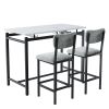 Kitchen Table Set, Dining Table and Chairs for 2, 3 Piece Dining Room Table Set with 2 Upholstered Chairs, Bar Dining Table Set for Small Spaces