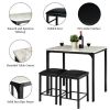 Small Space Kitchen Bar Furniture 3 Pieces Dining Table Set