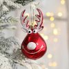 2pcs Elk Christmas Balls Ornaments Xmas Tree Hanging Bauble Pendant Christmas Decorations for Home New Year Party Navidad 2024