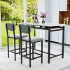 Kitchen Table Set, Dining Table and Chairs for 2, 3 Piece Dining Room Table Set with 2 Upholstered Chairs, Bar Dining Table Set for Small Spaces