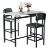 Kitchen Table Set, Dining Table and Chairs for 2, 3 Piece Dining Room Table Set with 2 Upholstered Chairs, Bar Dining Table Set for Small Spaces