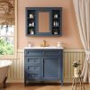 36'' Bathroom Vanity with Medicine Cabinet, Royal Blue Mirror Cabinet, Modern Bathroom Storage Cabinet with 2 Soft Closing Doors and 4 Drawers