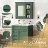 30'' Bathroom Vanity with Top Sink, Modern Bathroom Storage Cabinet with 2 Drawers and a Tipout Drawer, Freestanding Vanity Set with Mirror Cabinet