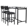 Kitchen Table Set, Dining Table and Chairs for 2, 3 Piece Dining Room Table Set with 2 Upholstered Chairs, Bar Dining Table Set for Small Spaces