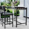 Kitchen Table Set, Dining Table and Chairs for 2, 3 Piece Dining Room Table Set with 2 Upholstered Chairs, Bar Dining Table Set for Small Spaces