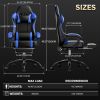 Video Game Chairs for Adults, PU Leather Gaming Chair with Footrest, 360¬∞Swivel Adjustable Lumbar Pillow Gamer Chair