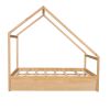 Full Size Wooden House Bed With Twin Size Trundle