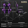 Video Game Chairs for Adults, PU Leather Gaming Chair with Footrest, 360¬∞Swivel Adjustable Lumbar Pillow Gamer Chair