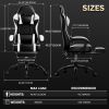 Video Game Chairs for Adults, PU Leather Gaming Chair with Footrest, 360¬∞Swivel Adjustable Lumbar Pillow Gamer Chair