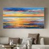 Hand Oil Painting Canvas Wall Art Decoration Abstract Seascape Painting Colorful Seaside Sunset for Home Living Room hallway bedroom luxurious decorat