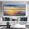 Hand Oil Painting Canvas Wall Art Decoration Abstract Seascape Painting Colorful Seaside Sunset for Home Living Room hallway bedroom luxurious decorat