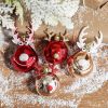 2pcs Elk Christmas Balls Ornaments Xmas Tree Hanging Bauble Pendant Christmas Decorations for Home New Year Party Navidad 2024