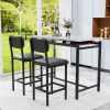 Kitchen Table Set, Dining Table and Chairs for 2, 3 Piece Dining Room Table Set with 2 Upholstered Chairs, Bar Dining Table Set for Small Spaces