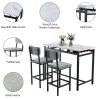 Kitchen Table Set, Dining Table and Chairs for 2, 3 Piece Dining Room Table Set with 2 Upholstered Chairs, Bar Dining Table Set for Small Spaces